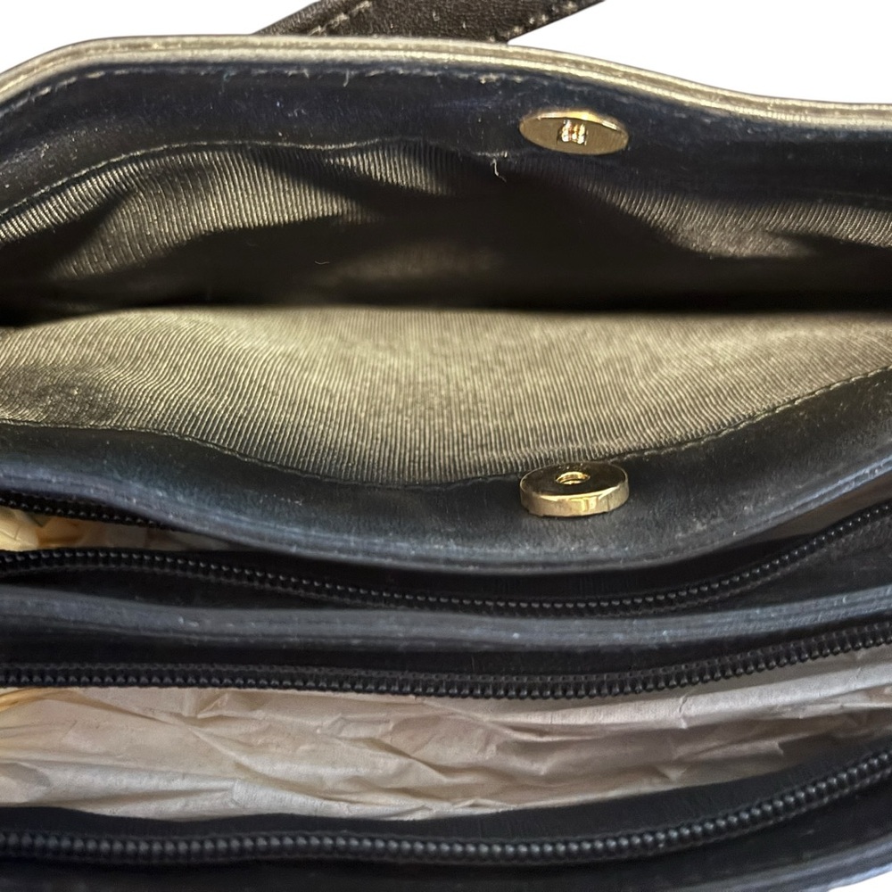 Ganson Black Leather Shoulder Tote - Picture 6 of 10